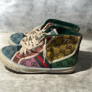 Gucci  High-Top Sneakers in Multicolor Canvas
